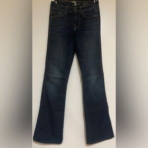 7 For All Mankind Dark Blue Mid Rise Bootcut Jeans